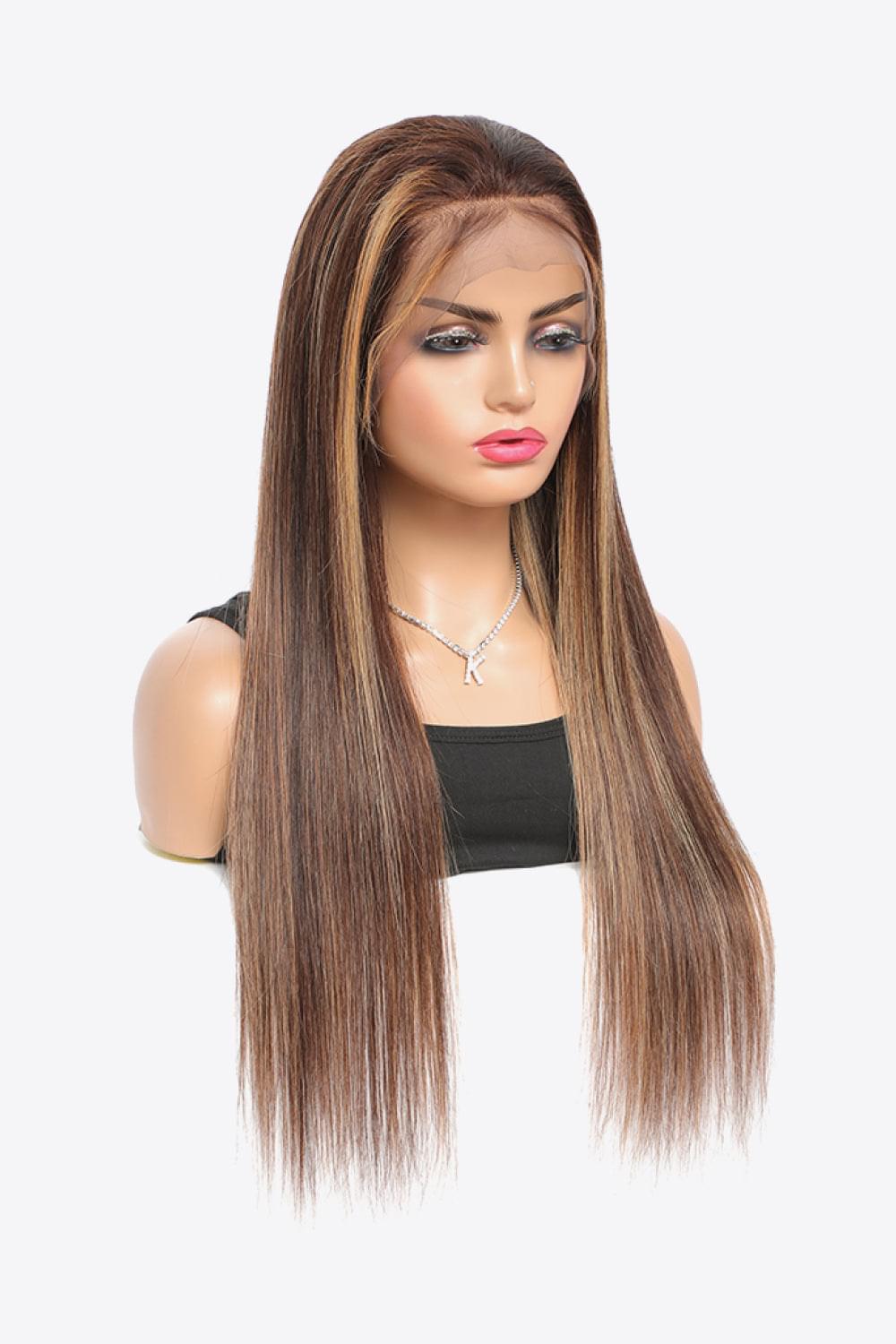 18" 160g 13*4" Lace Front Human Wigs in Brown Long 150% Density #p4/27