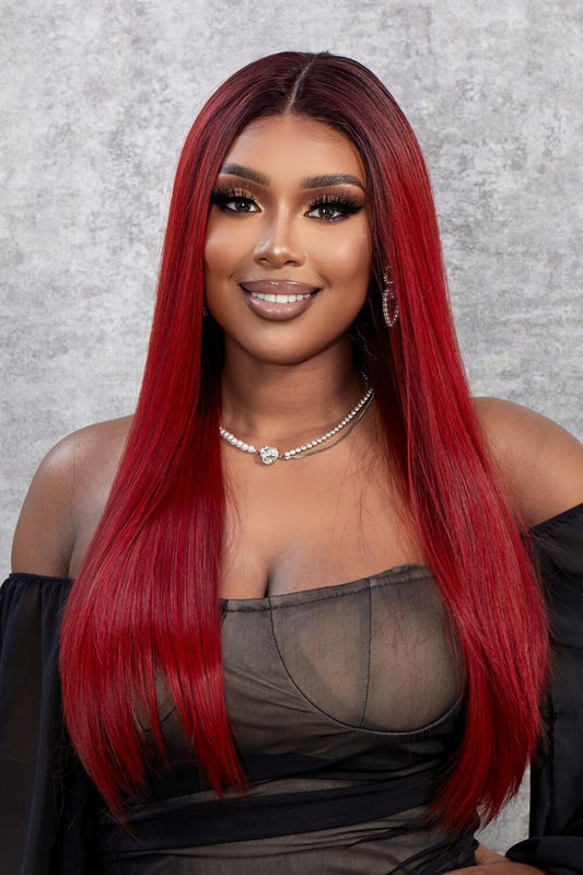 13*2" Lace Front Wigs Synthetic Straight 26" 150% Density