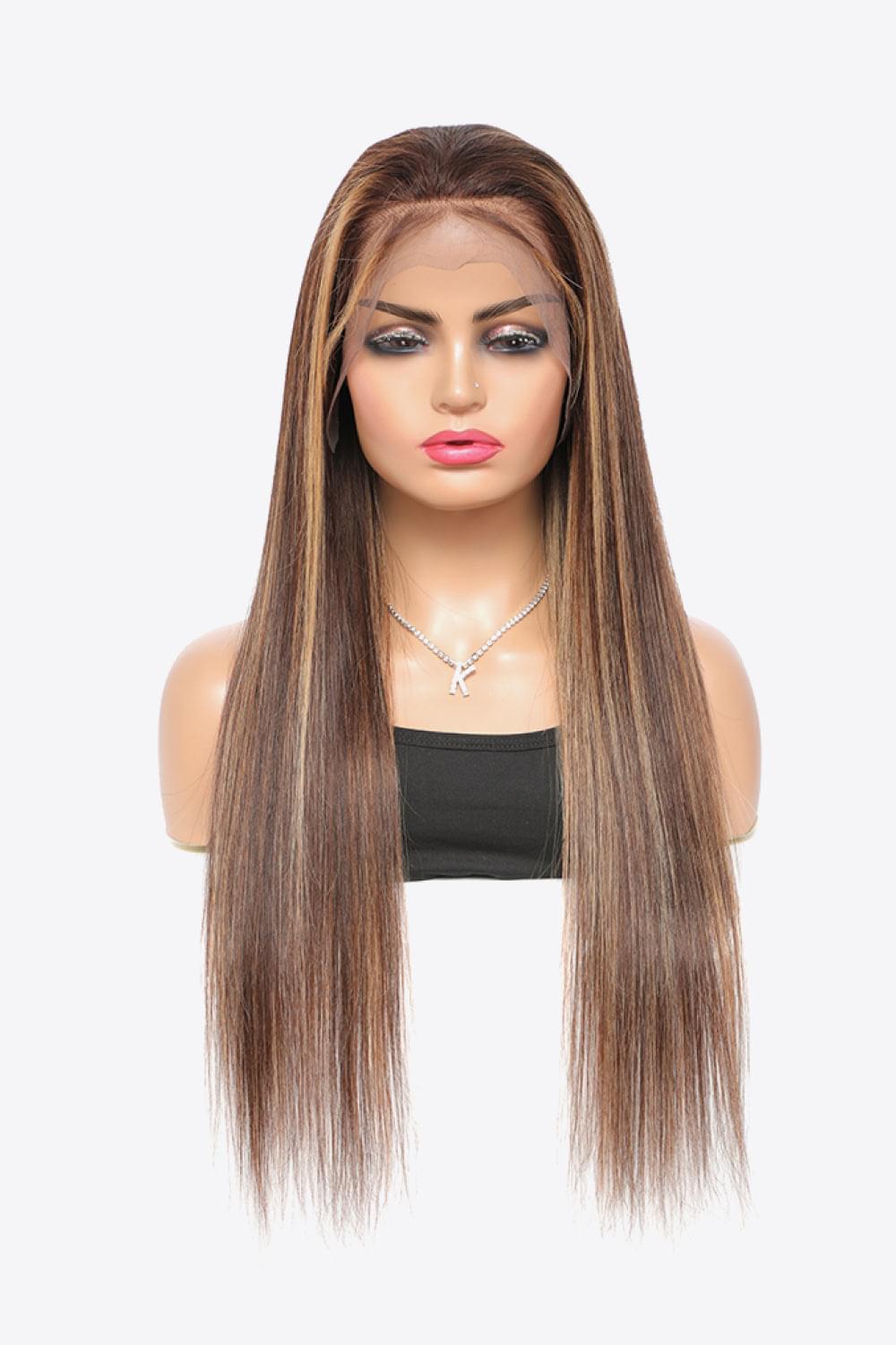 18" 160g  13*4" Lace Front Human Wigs in Brown Long 150% Density #p4/27